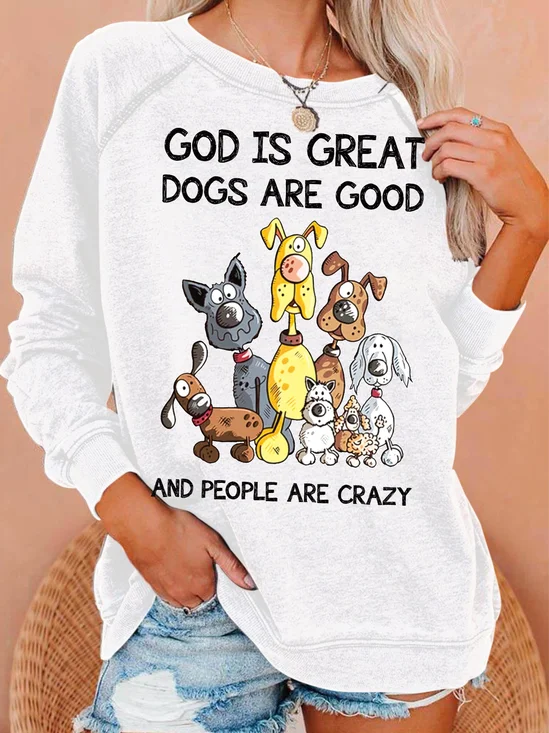 Women's Crew Neck Text Letters Casual Spring/Fall Long Sleeve Sweatshirt
