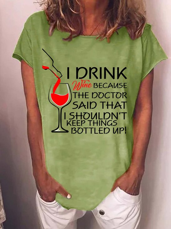 Women Text Letters Short Sleeve Tee T-shirt Crew Neck Casual Summer Top
