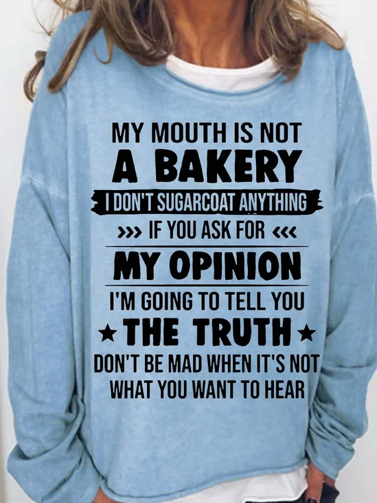 Women Text Letters Crew Neck Casual Spring/Fall Long Sleeve Sweatshirt