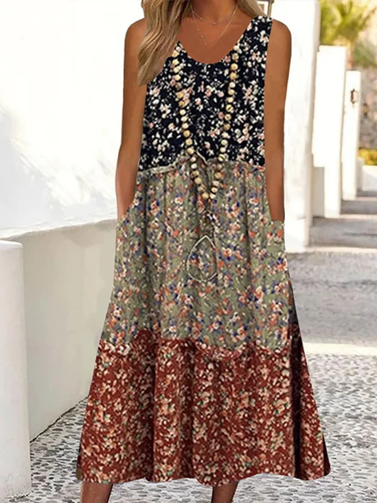 Loose Casual Floral Pritned Dress