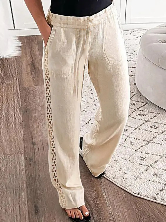 JFN Cotton & Linen Casual Plain Loose Pants