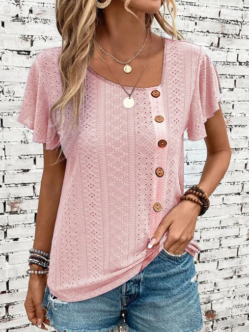 Knitted Loose Plain Casual Blouse
