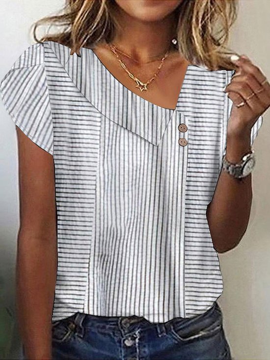 Striped Loose Casual Blouse