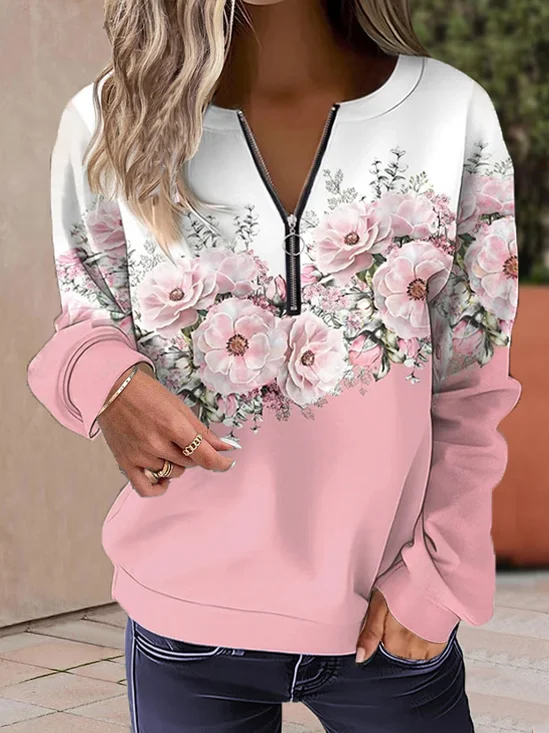 Floral Casual Sweatshirt