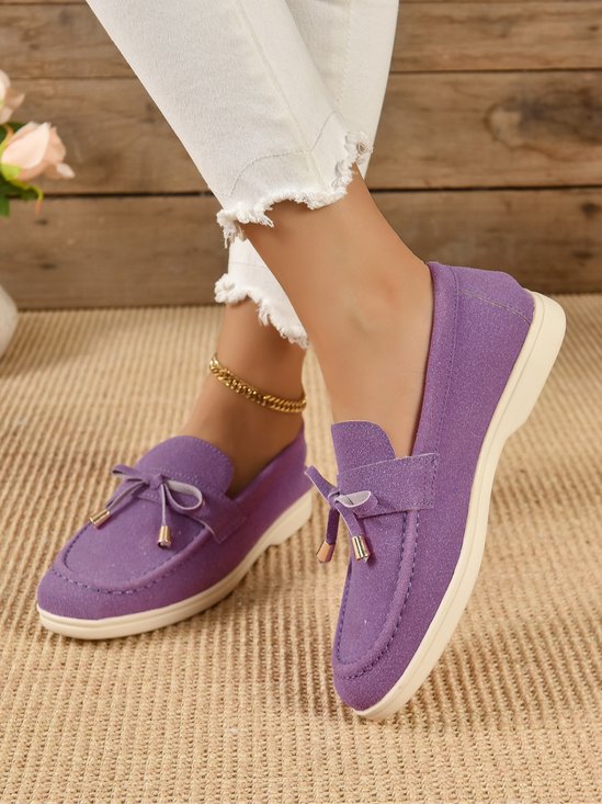 Casual Bowknot Flat Heel Loafers