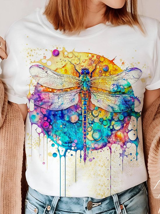 Casual Dragonfly Loose T-Shirt