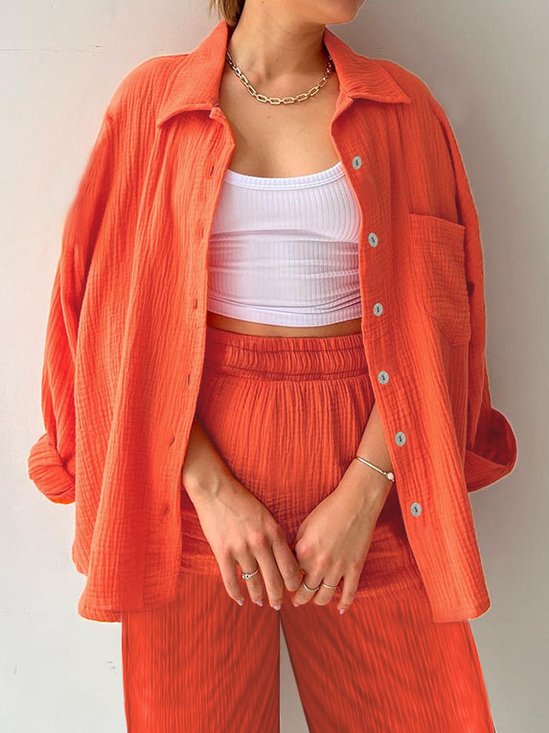 Linen Two Piece Set in Pink
