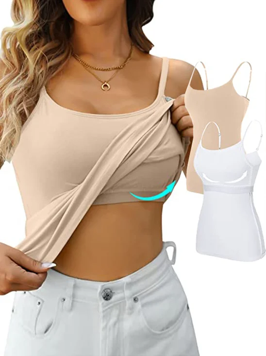 Women's Gallus Camisole Summer Plain Spaghetti Daily Going Out Casual Top White