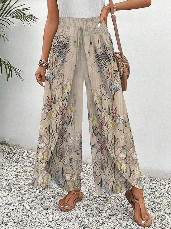 Women's Floral Print Long Pant Casual Spring/Fall Trousers