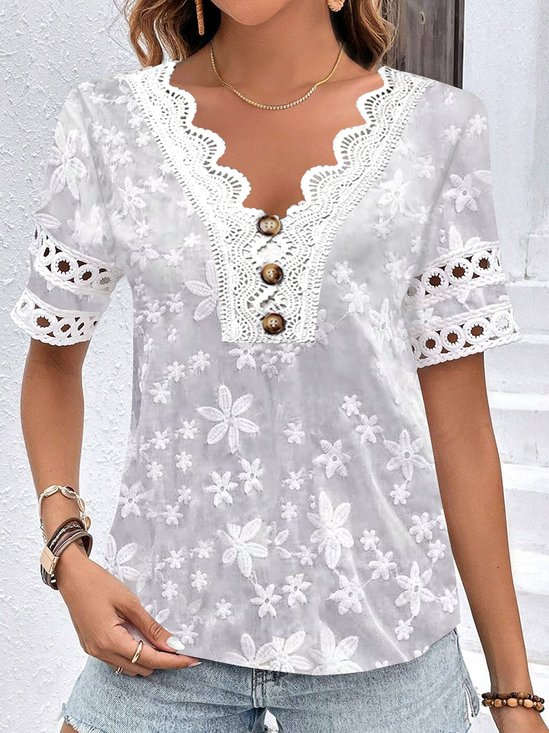 Jacquard Bone Lace Paisley Elegant Shirt