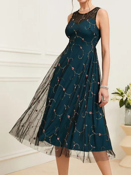 Elegant Lace Floral Dress