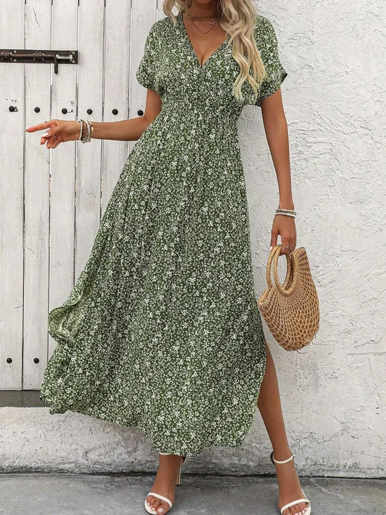 Small Floral Regular Fit Vacation Dress