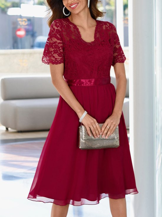 Plain Elegant Lace Dress