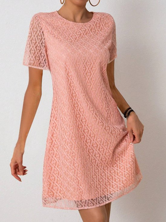 Buckle Elegant Lace Loose Dress With No