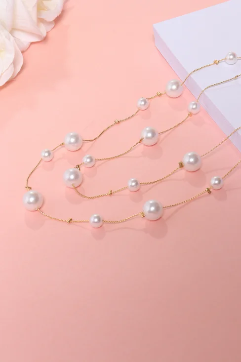 Mother's Day Gift Pearl Buckle Necklace Circle Simple Jewelry
