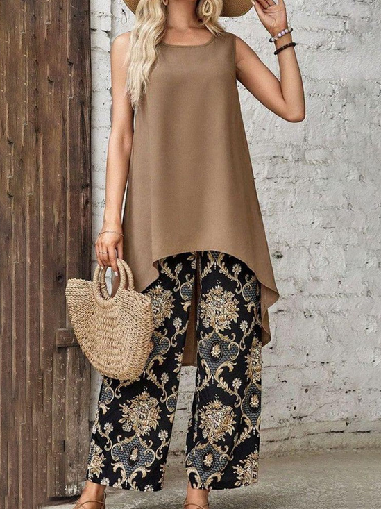 Ethnic Casual Loose Two-Piece Set