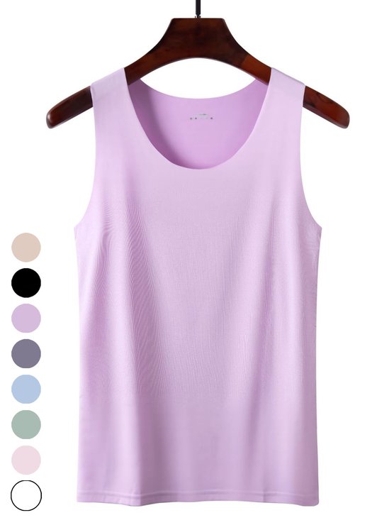 Women's Sleeveless Tank Top Camisole Summer Plain Crew Neck Daily Going Out Casual Top