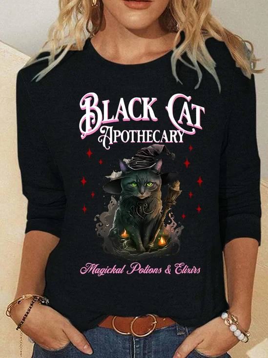 Women's Long Sleeve Blouse Spring/Fall Halloween Jersey Crew Neck Daily Going Out Casual Top
