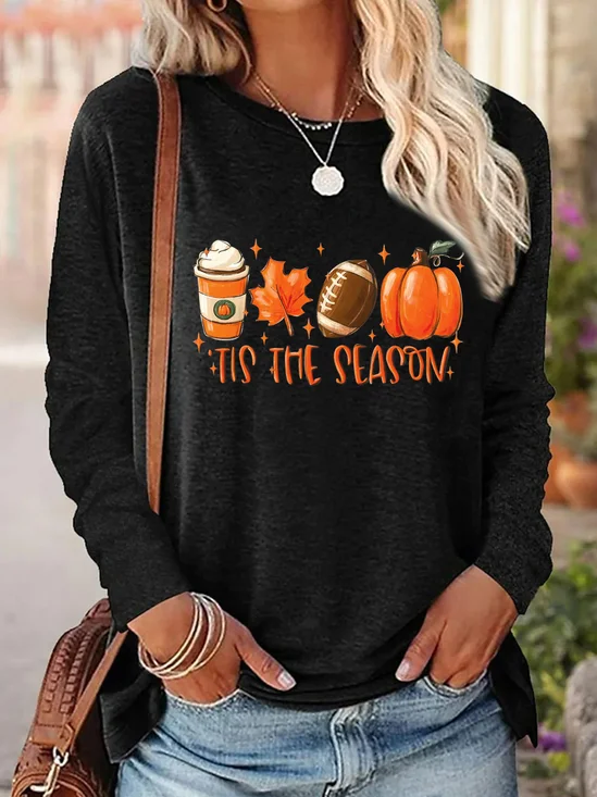 Women's Long Sleeve Blouse Spring/Fall Halloween Jersey Crew Neck Daily Going Out Casual Top