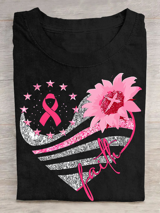 Women Text Letters Short Sleeve Tee T-shirt Crew Neck Casual Summer Top