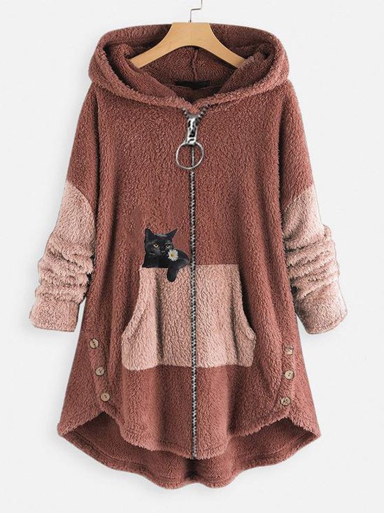 2025 Harajuku Cat Ear Kawaii Zip Up Hoodies Women Japanese Style Cute Hooded Jacket Oversized Sweet