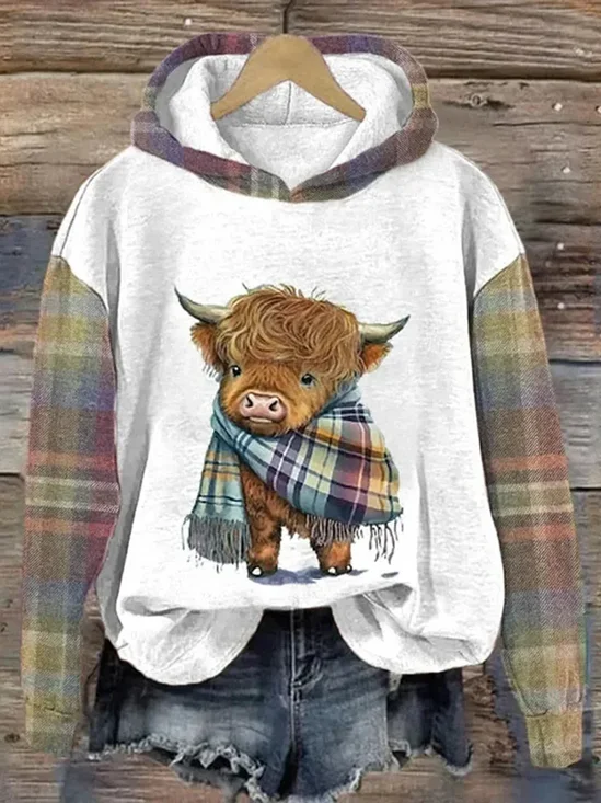 Women's Animal Spring/Fall Long Sleeve Casual Daily Hoodie