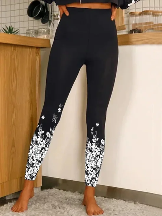 Women's Casual 3D Printing Jersey All Season Long Leggings