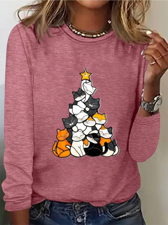 Women's Long Sleeve Tee T-shirt Spring/Fall Dog Jersey Crew Neck Daily Going Out Casual Top