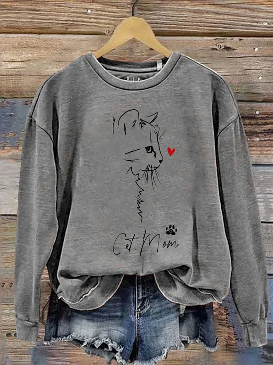 Women's Crew Neck 3D Printing Vintage Spring/Fall Long Sleeve Sweatshirt