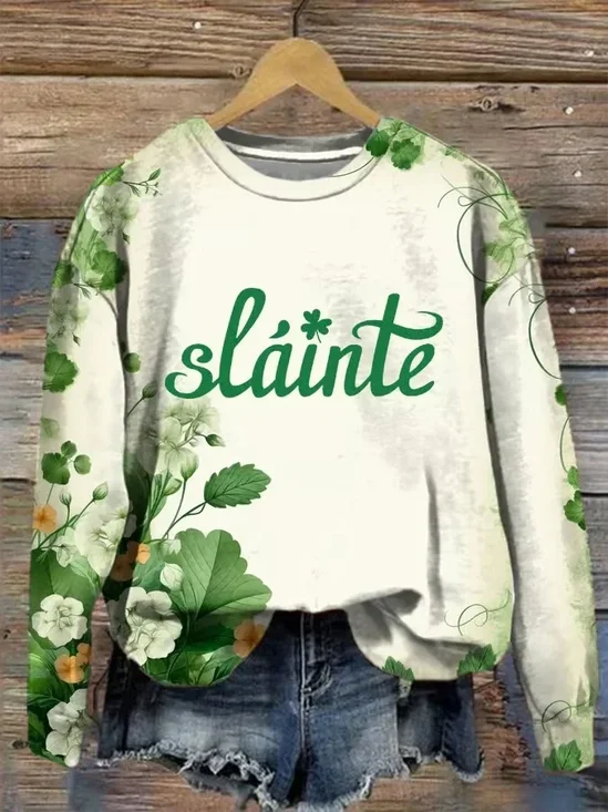 Women's Floral Crew Neck Printing Casual Spring/Fall Long Sleeve Sweatshirt