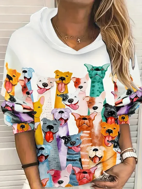 Women 3D Printing Spring/Fall Long Sleeve Vintage Daily Hoodie