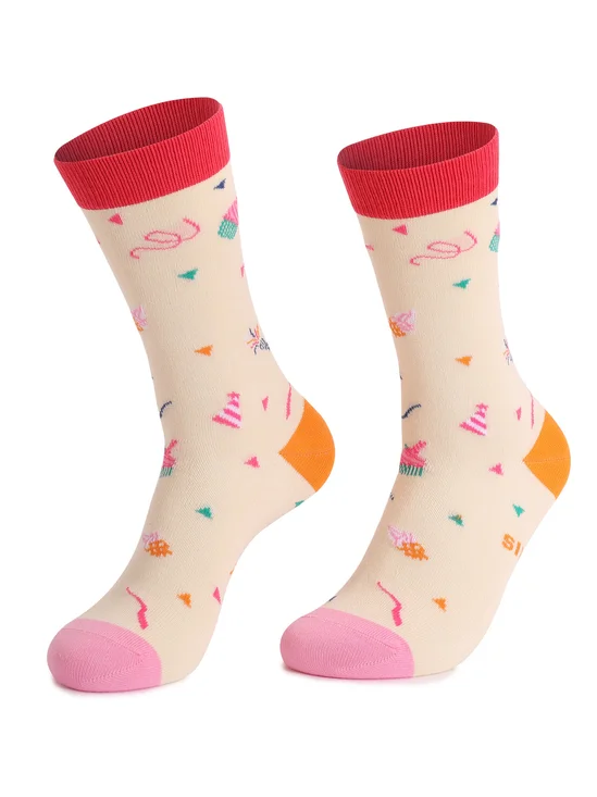 Birthday Gift Color blocked Printed Socks