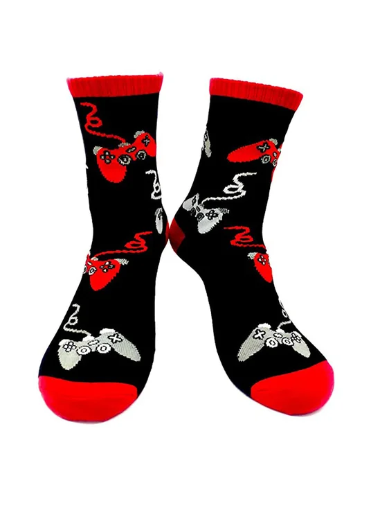 Slogan Color blocked Mid tube Game Socks