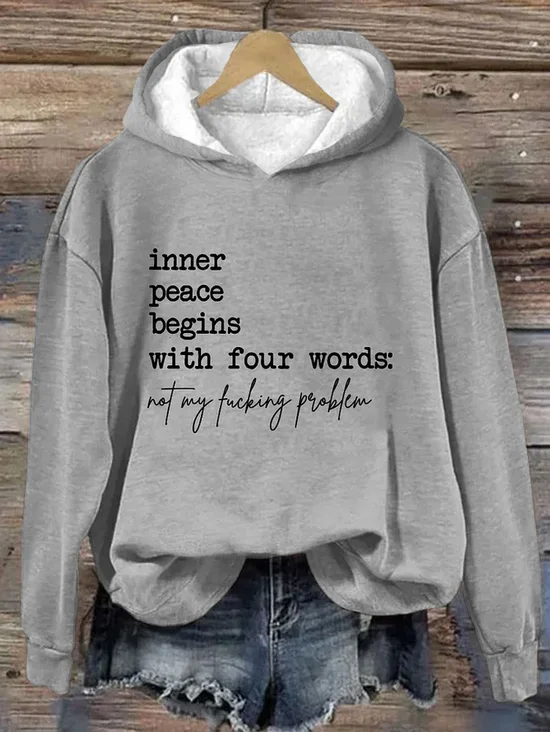 Women's Text Letters Spring/Fall Cotton Long Sleeve Casual Daily Hoodie