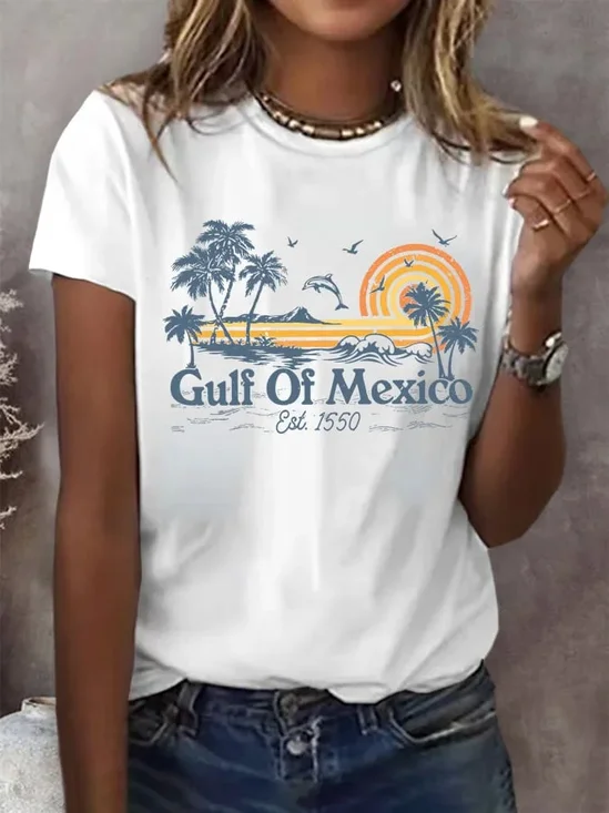 Women's Text Letters Short Sleeve Tee T-shirt Crew Neck Printing Casual Summer Graphic Tee Top