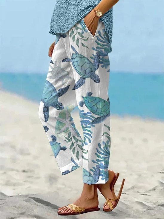 Women Animal Long Pants Casual Spring/Fall Trousers