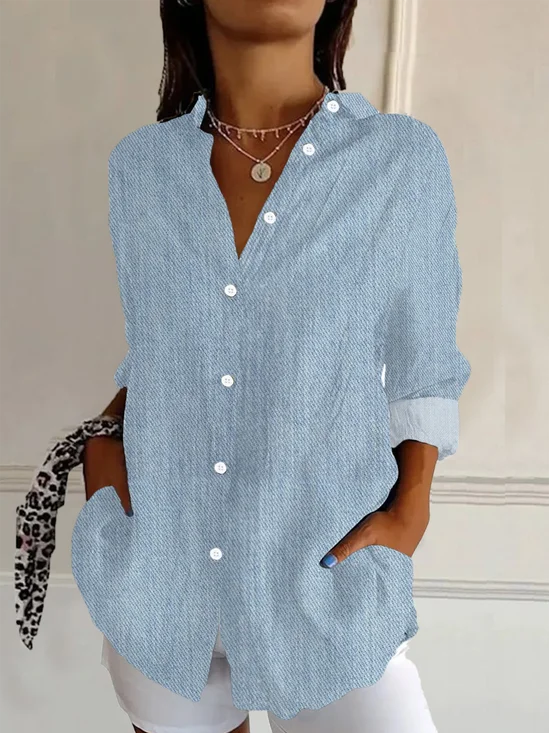 Women's Faux Denim Print Graphic Long Sleeve Shirt Spring/Fall Buckle Shirt Collar Daily Casual Top