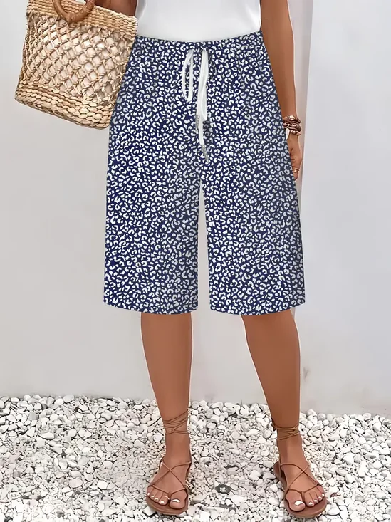 Women Floral Fifth Pants Pant Casual Summer Trousers