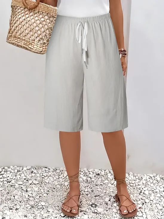 Women Plain Fifth Pants Pant Casual Summer Trousers