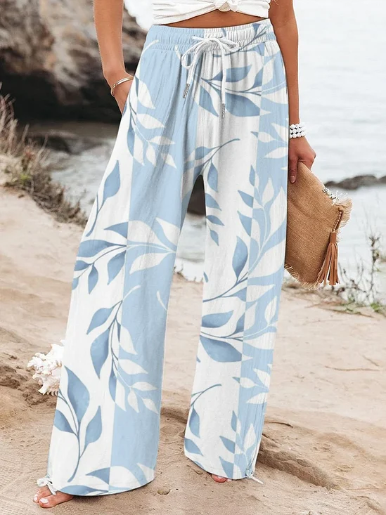 Women Floral Long Pant Casual Spring/Fall Trousers