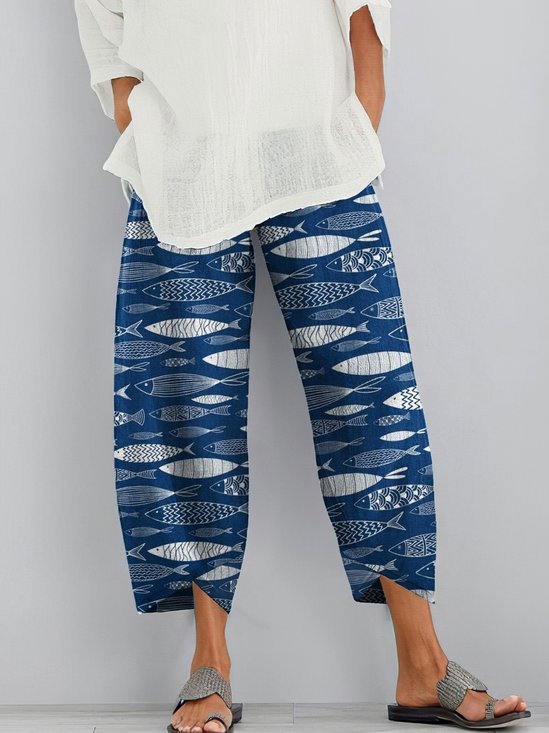 Women Animal Long Pant Casual Spring/Fall Trousers