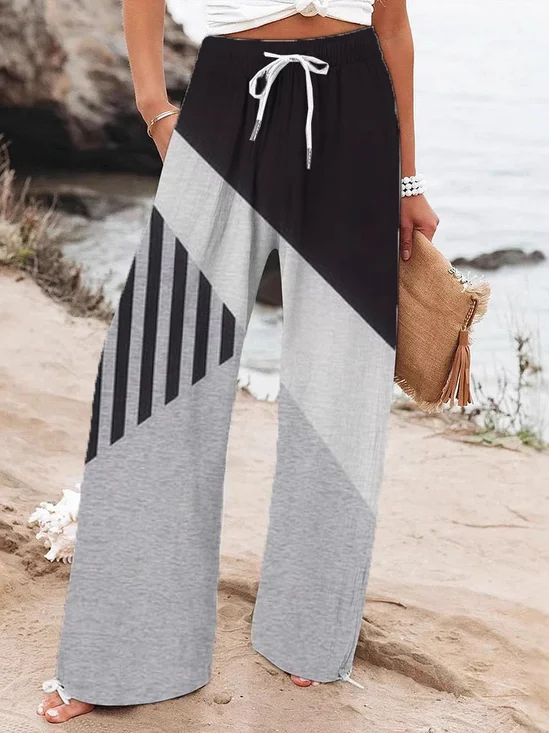 Women Striped Long Pant Casual Spring/Fall Trousers