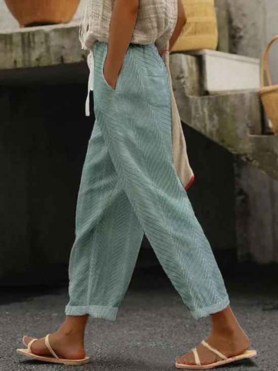 Women Herringbone Long Pants Casual Spring/Fall Trousers