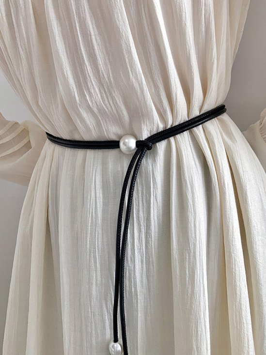 Urban Plain Pearl Decoration Belt