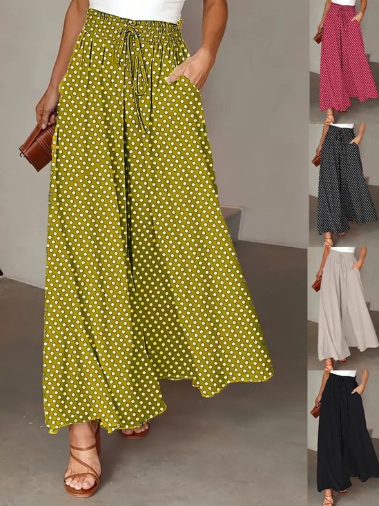 Women Polka Dots Long Pants Casual Spring/Fall Trousers