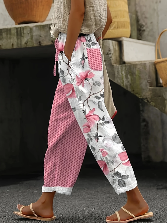 Women Floral Long Pants Casual Spring/Fall Trousers