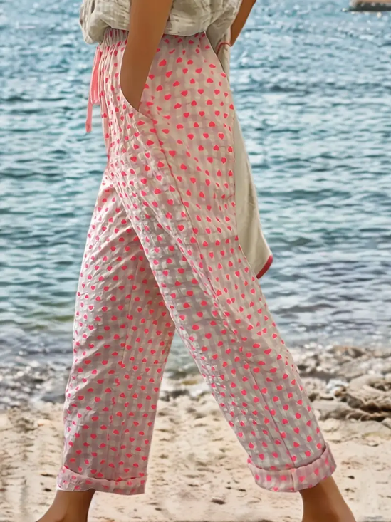 Women Polka Dots Long Pants Casual Spring/Fall Trousers