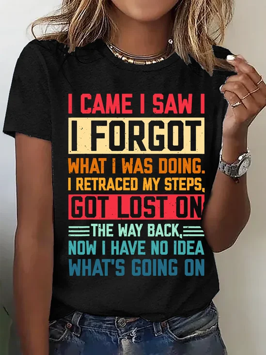 Women Text Letters Short Sleeve Tee T-shirt Crew Neck Casual Summer Top