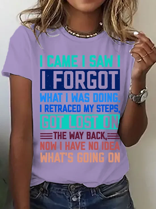 Women Text Letters Short Sleeve Tee T-shirt Crew Neck Casual Summer Top