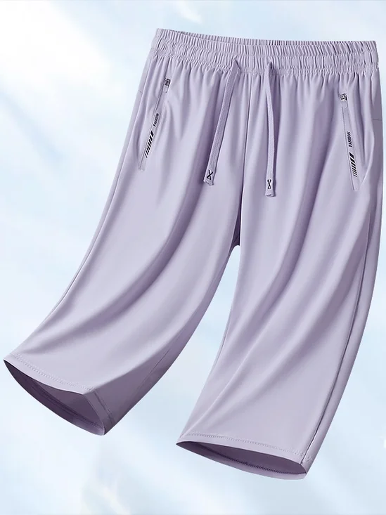 Women Plain Capris Straight Pants Casual Summer Shorts
